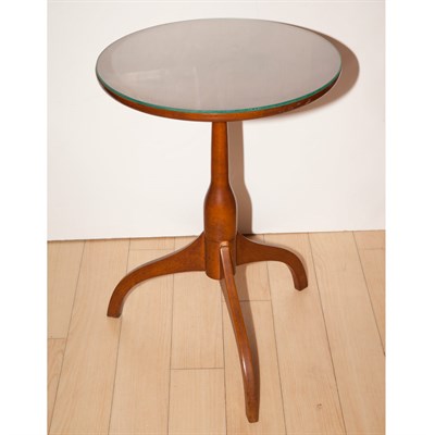 Lot 376 - Pair of Glass Top Fruitwood Side Tables Height...