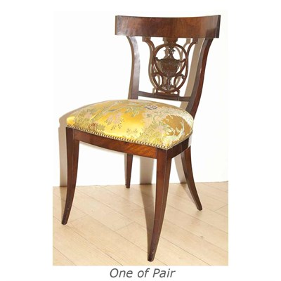 Lot 399 - Pair of Regency Style Mahogany Side Chairs
