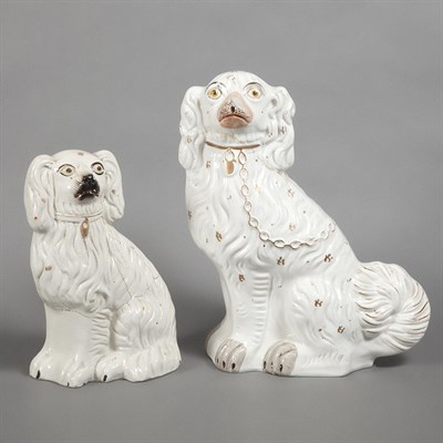Lot 414 - Group of Four Staffordshire Figures of Dogs