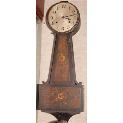 Lot 421 - Two American Painted Wood Banjo Clocks Height...