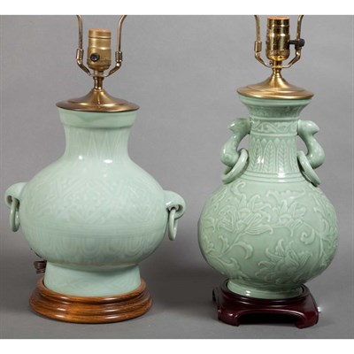 Lot 425 - Group of Three Chinese Celadon Glazed...