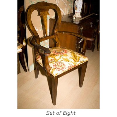 Lot 271 - Set of Eight Stained Wood Dining Chairs...