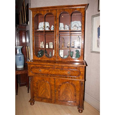 Lot 448 - Regency Style Mahogany Secretary Bookcase...