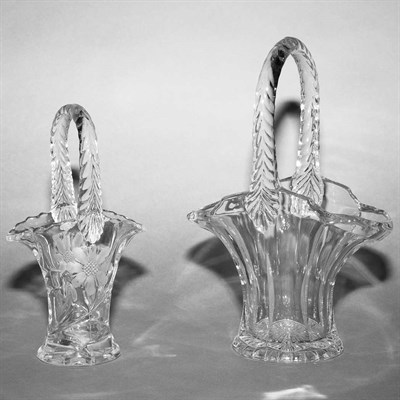 Lot 494 - Group of Six Glass Baskets Height of tallest...