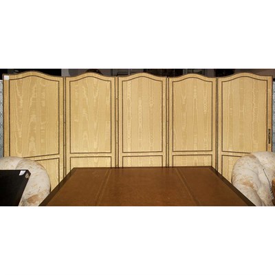 Lot 510 - Silk Five-Panel Screen Height 70 inches, width...