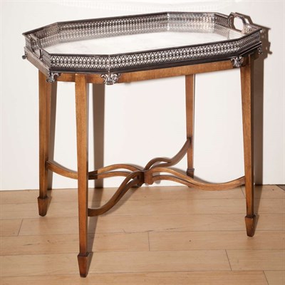 Lot 528 - Georgian Style Silver Plated Tray on Stand...