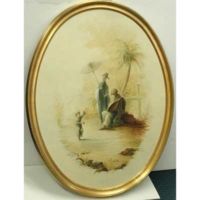 Lot 4 - 20th Century School Chinese Garden Scenes: Two...