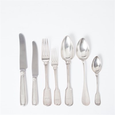 Lot 482 - Assembled German Silver Flatware Service...
