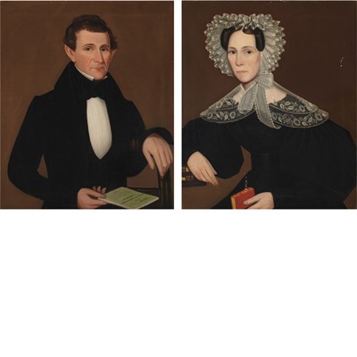 Lot 7 - Ammi Phillips American, 1788-1865 Portraits of...