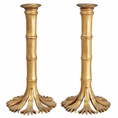 Lot 510 - Pair of Tiffany Studios Gilt-Bronze Bamboo...