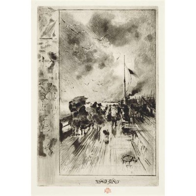 Lot 25 - Felix Buhot (1847-1898) UNE JETEE EN...