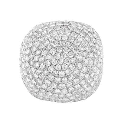 Lot 208 - White Gold and Diamond Bombe Ring