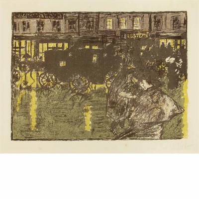 Lot 22 - Pierre Bonnard RUE, LE SOIR, SOUS LA PLUIE (B....