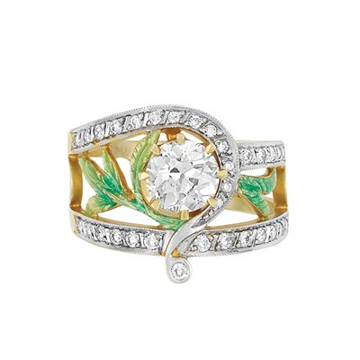 Lot 175 - Gold, Diamond and Enamel Ring, Masriera