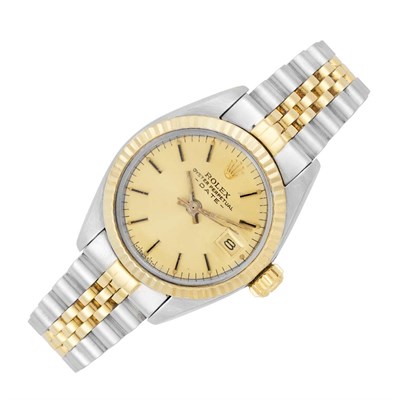 Lot 38 - Lady's Stainless Steel and Gold Wristwatch, Rolex