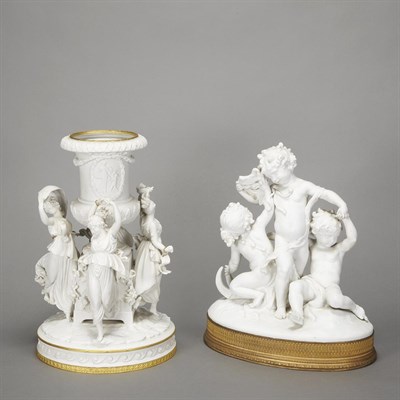 Lot 247 - Two Bisque Porcelain Figural Groups Comprising...
