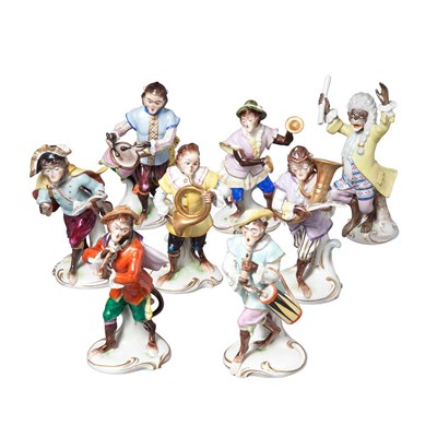 Lot 318 - Set of Eight German Porcelain Figures of a...
