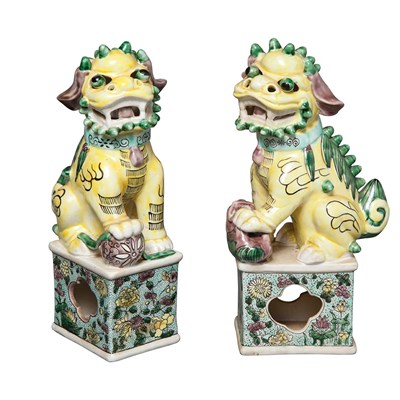 Lot 439 - Pair of Chinese Porcelain Figures of Foo Lions...