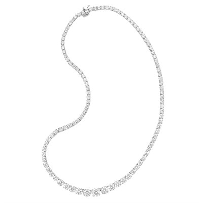 Lot 484 - Platinum and Diamond Necklace
