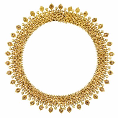 Lot 407 - Antique Gold Fringe Necklace