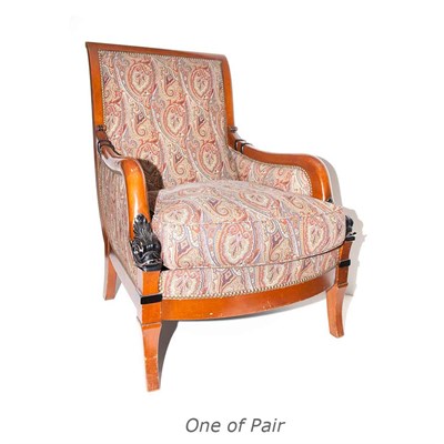 Lot 164 - Pair of Empire Style Part Ebonized Fruitwood...