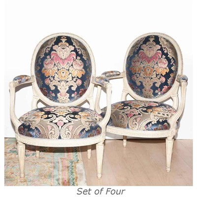 Lot 208 - Set of Four Louis XVI Style Painted and...