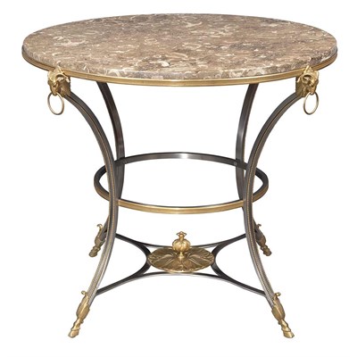 Lot 245 - Louis XVI Style Gilt-Bronze and Steel Center...