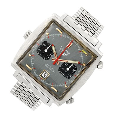 Lot 171 - Gentleman's Stainless Steel Chronograph Wristwatch, Heuer