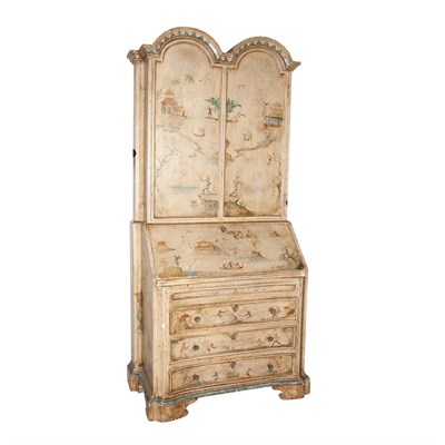 Lot 226 - Georgian Style Chinoiserie Decorated Secretary...