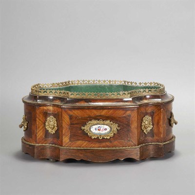 Lot 182 - Napoleon III Gilt-Metal and Porcelain Mounted...