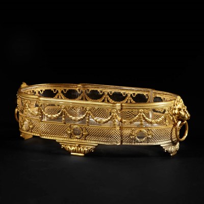 Lot 183 - Empire Style Gilt-Metal Mounted Molded Glass...
