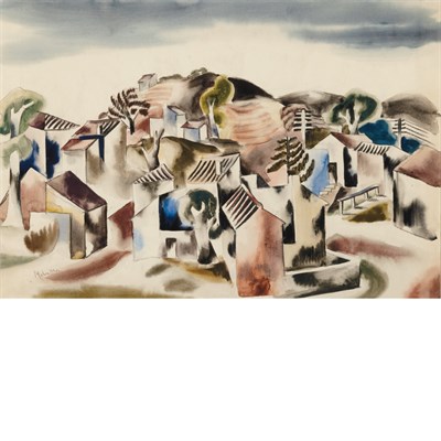 Lot 369 - Jan Matulka American/Czech, 1890-1972 Village...