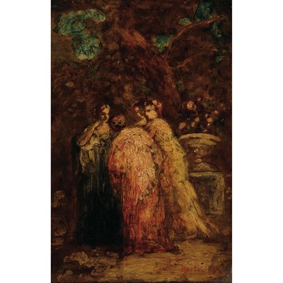 Lot 141 - Attributed to Adolphe Monticelli Ladies on a...