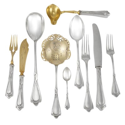 Lot 187 - Continental Silver Flatware Service Comprising...