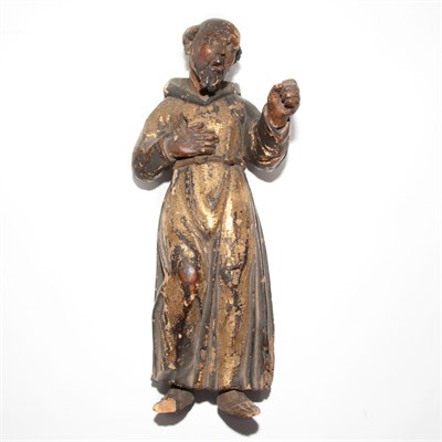 Lot 159 - Italian Painted and Parcel Gilt Figure of a...