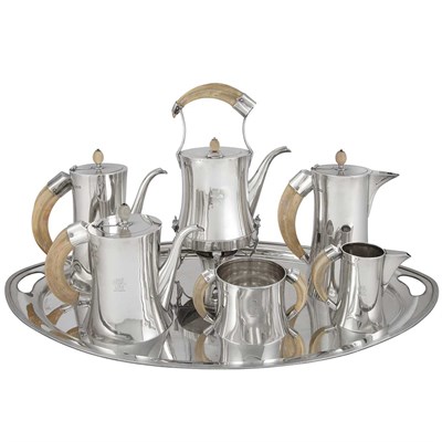 Lot 210 - English Silver Tea and Coffee Service Circa...