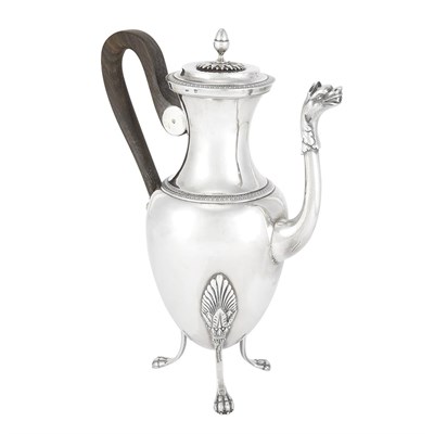 Lot 202 - French Silver Coffee Pot 19th Century With an...