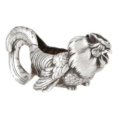 Lot 191 - Russian Silver Salt In the form of a rooster....