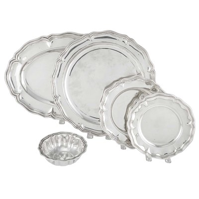 Lot 211 - Italian Silver Table Service Comprising thirty...