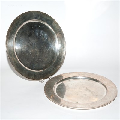 Lot 215 - Two Continental Silver Chargers Each of...