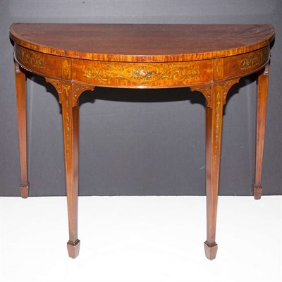 Lot 550 - Edwardian Satinwood Demilune Console Height 29...
