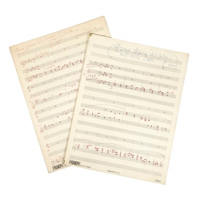 Lot 119 - TOSCANINI, ARTURO Group of two manuscript...