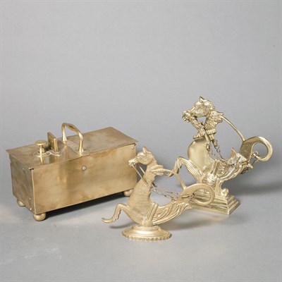 Lot 361 - Two Brass Seahorse-Form Table Decorations;...