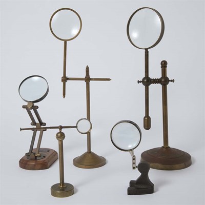 Lot 358 - Group of Eight Magnifying Lenses on Stands...