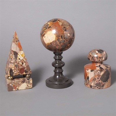 Lot 386 - Group of Four Grand Tour Cut Stone Library...