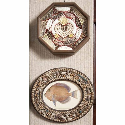 Lot 551 - Victorian Sailor's Shell Valentine; Together...