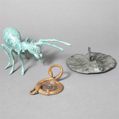 Lot 357 - Bronze Figure of an Ant; Together with a...