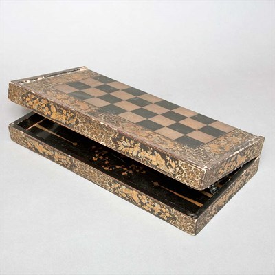 Lot 266 - Chinese Export Gilt and Black Painted Game...