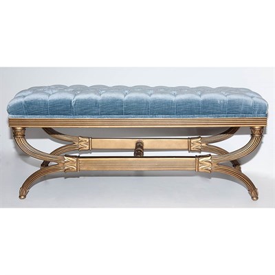 Lot 171 - Neoclassical Style Gold Painted Bench Length...
