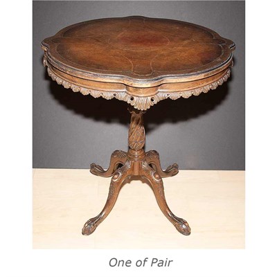 Lot 206 - Pair of Georgian Style Leather Top Mahogany...
